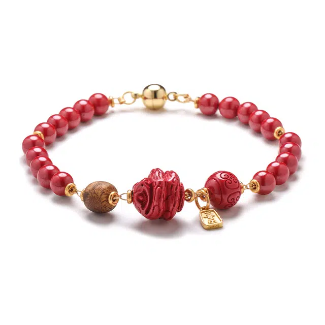 【匠心手作 灵蛇赐福】 灵菲 真品高含量帝王砂平安瑞蛇 新中式国风本命年生肖蛇守护太岁转运珠 #好吉祥安康手链#好运 朱砂 手串 女款