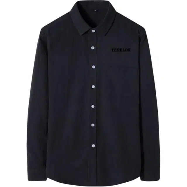 太子龍 日系简约舒适透气美式宽松时尚翻领纯棉垂感休闲百搭户外穿搭商务长袖衬衫 男款