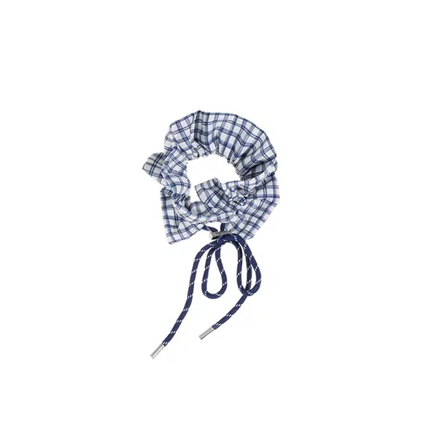 水中玉 格子蝴蝶结大肠高级感扎头发慵懒风#好运 布艺 头绳 女款