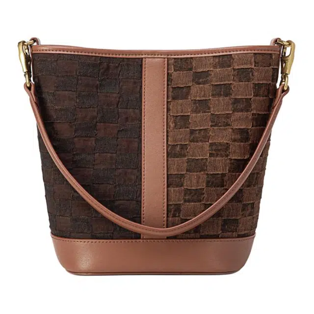 良锦记 香云纱宋锦 桑蚕丝 单肩包 大号 女款 咖色/银色/黑色