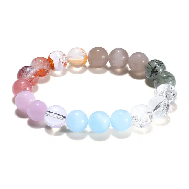 【普陀山官方已过香】  普陀山文创 能量磁场八方来财一夜暴富东方美学姹紫嫣红富贵盈门霓虹珠#好运 红胶花 手串 男女同款情侣款