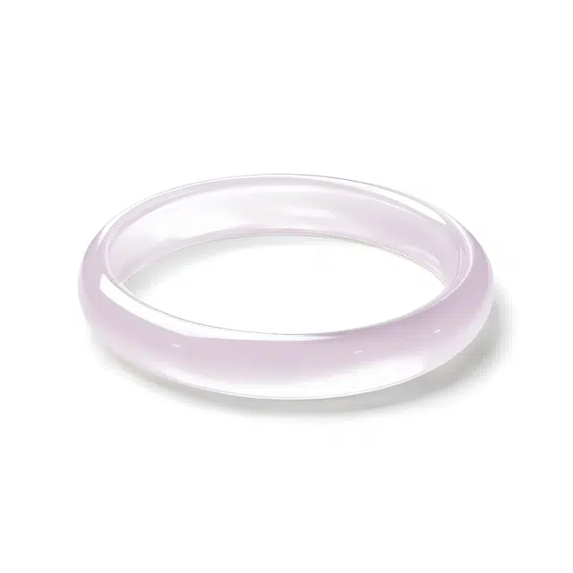 匠锁心玉 蜜桃粉玉镯 新中式古典轻奢高级清冷感极简风潮流年轻气质百搭典雅小众旗袍汉服百搭素圈浪漫告白#好运 琉璃 玉石手镯 女款