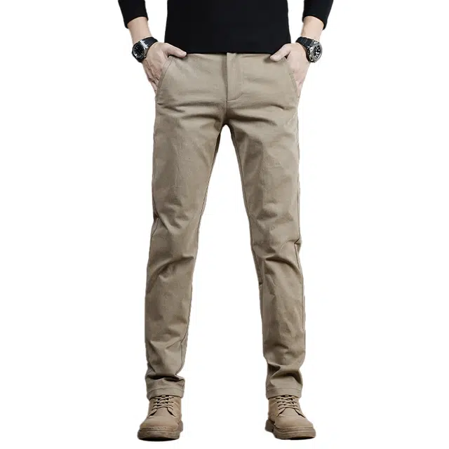 炳盛 秋季纯棉潮牌高端商务外穿修身弹力直筒休闲裤 男女同款