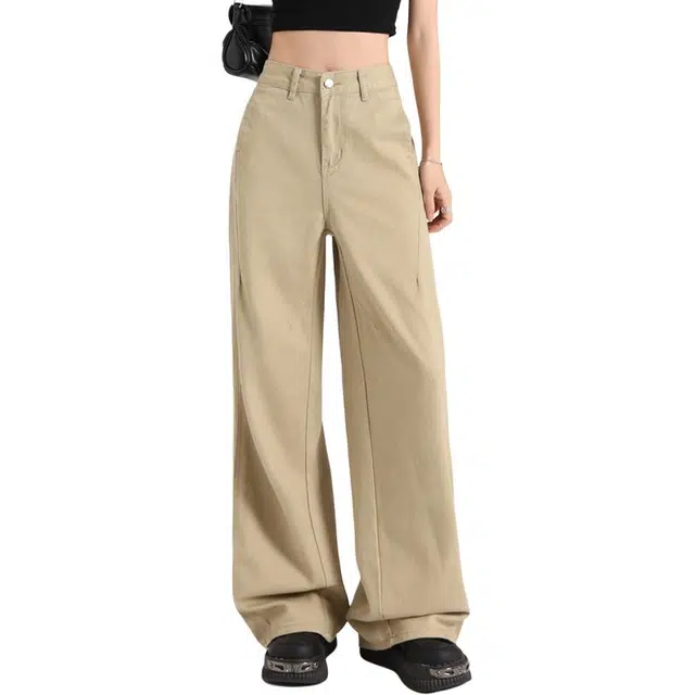 拾籍 美式复古百搭时尚简约慵懒阔腿宽松直筒裤子拖地牛仔裤 女款