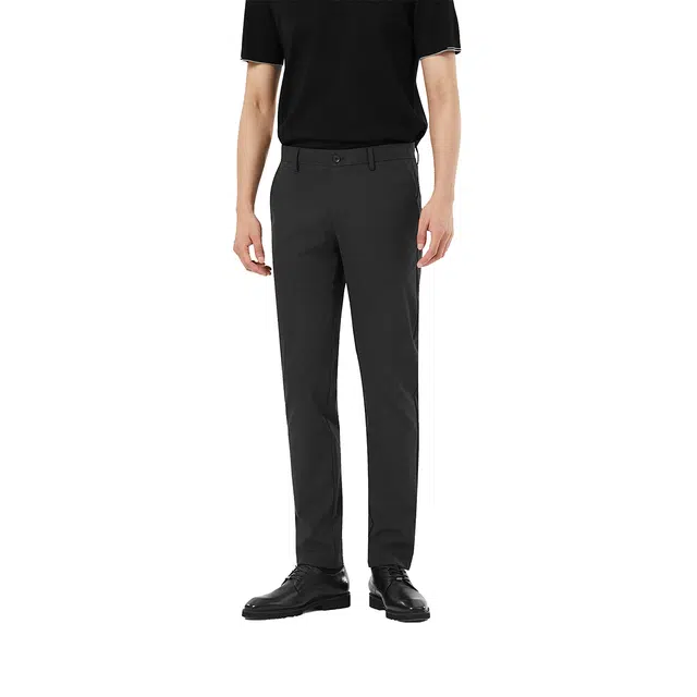 利郎 商务微弹纯色秋季百搭刺绣长裤休闲裤 男款