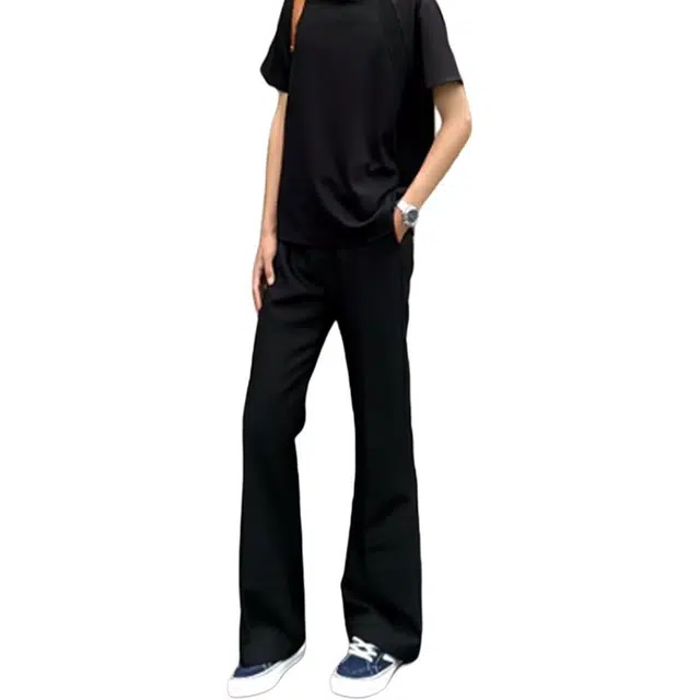 黑马漫画 直筒休闲微喇裤男士商务高级感西装裤 男女同款