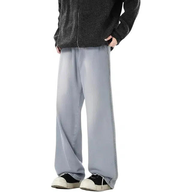 图兰朵 美式直筒宽松休闲时尚长裤百搭舒适牛仔裤 男女同款