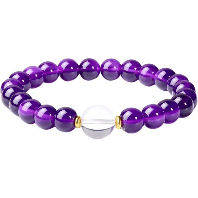 老庙 紫气东来转运珠 新中式国风小众设计高级感八方来财 #好运天然 紫水晶 手串 女款