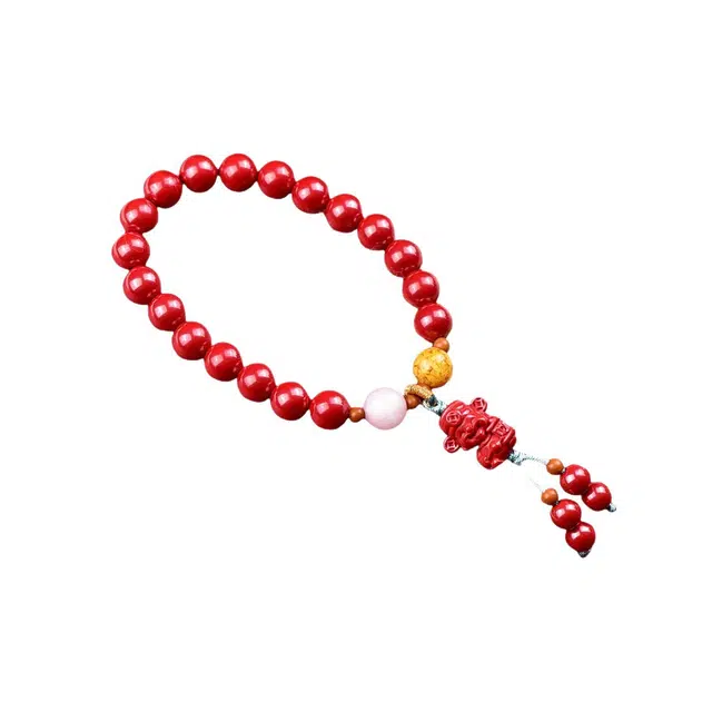 茂琼 简约 时尚 精品帝王砂财神招财高含量设计高档小众百搭高级感#好运 朱砂 手串 男女同款情侣款