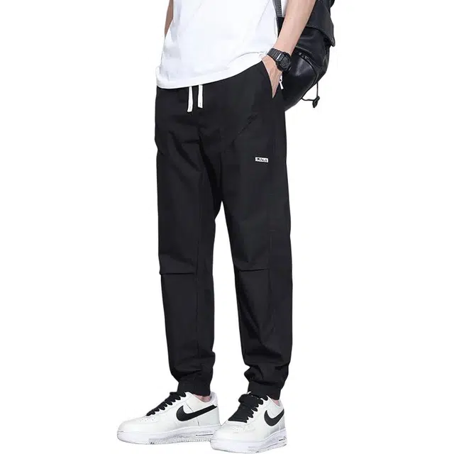 协协乐 冰丝男士夏季薄款凉感透气宽松速干运动九分裤美式潮牌束脚工装裤休闲裤 男款