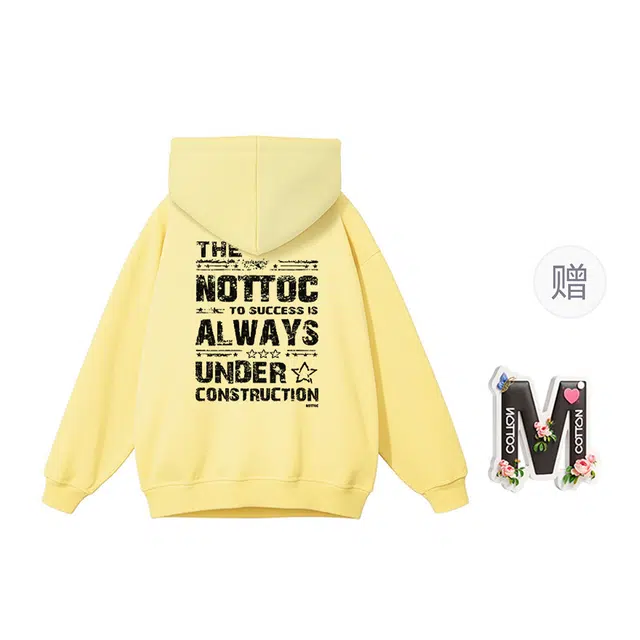 棉购 连帽秋冬加绒加厚美式宽松慵懒风上衣百搭潮流字母印花学生卫衣 男女同款