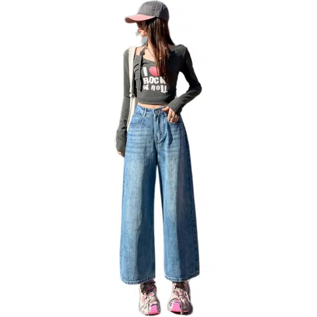 淑好百 复古宽松小个子牛仔裤 女款