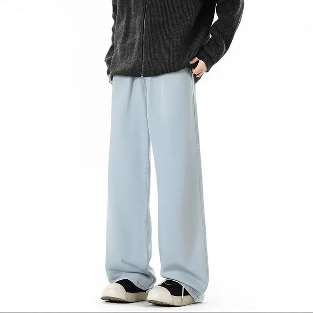 图兰朵 美式街头宽松休闲直筒时尚长裤百搭舒适牛仔裤 男女同款