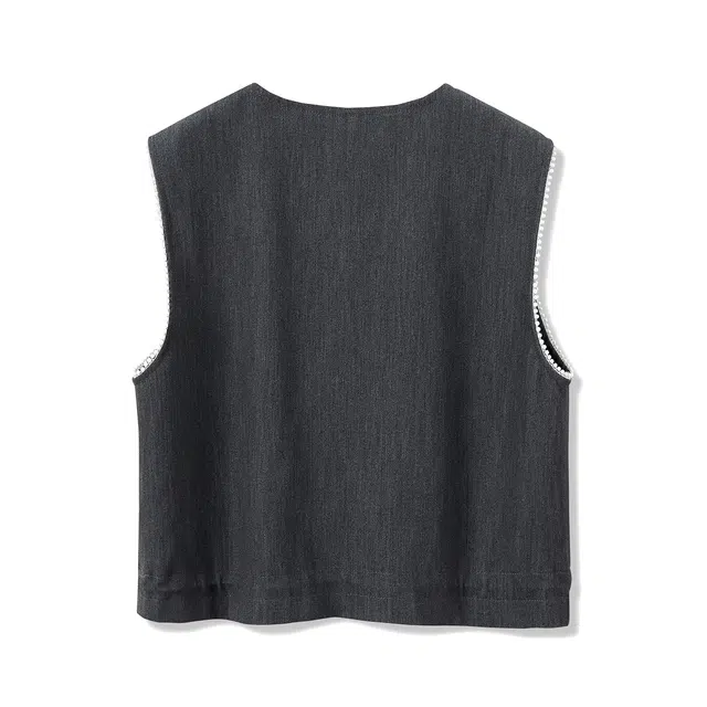 她池 圆领单排扣马夹搭阔腿高腰裤休闲套装 女款