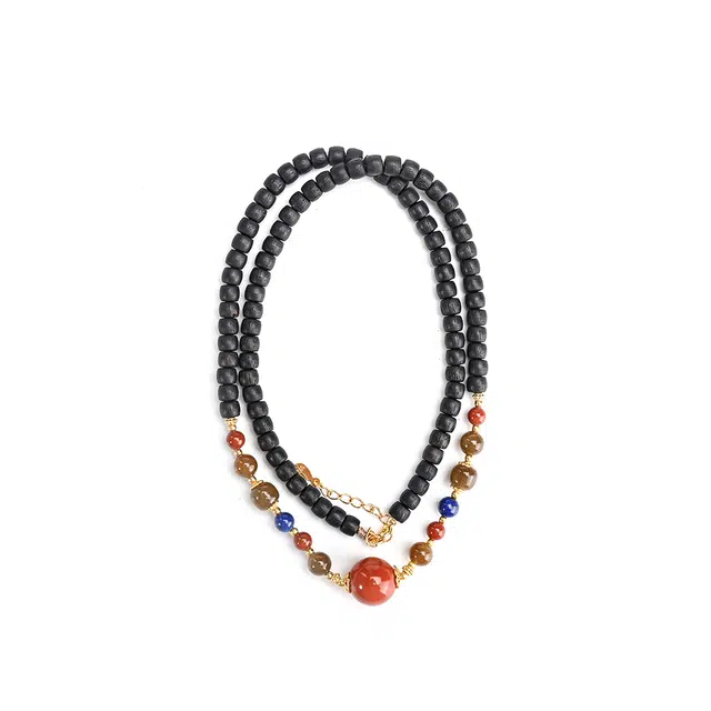 天纵 新中式国潮高端精致文玩多宝脖挂 福运连绵 本命年招财转运 国风时尚平安念珠 通勤百搭 降真香 项链 女款