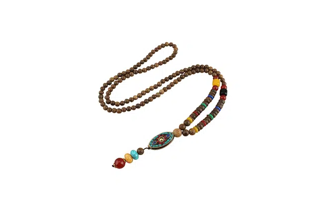 迎百宝 吉祥转运 经典工艺小众设计高级质感精致百搭 新中式复古国潮风通勤时尚 鸡翅木 项链 男女同款情侣款