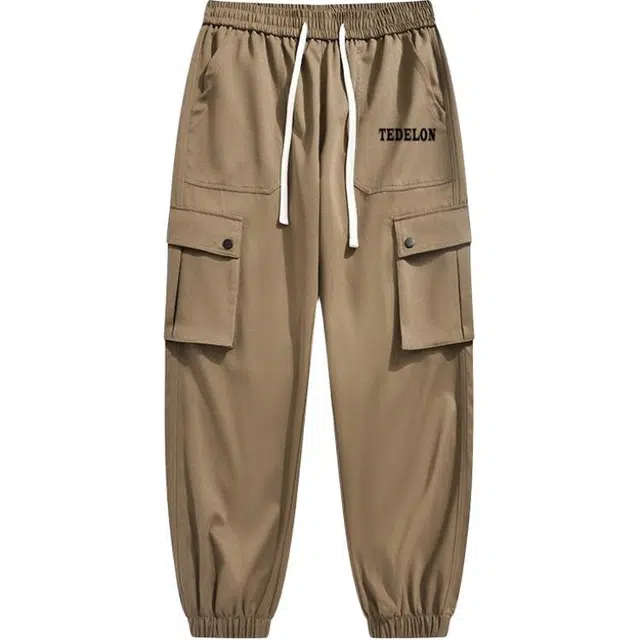 太子龍 美式舒适水洗百搭潮流户外登山裤宽松束脚裤潮牌痞帅多口袋时尚工装裤 男款
