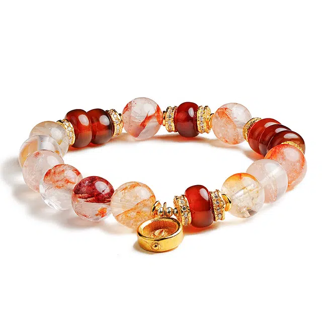 【匠心手作 财运滚滚】 灵菲 招财转运精品级胶花水晶扎基拉姆 新中式本命年小众吸金转运珠 #好运轻奢高级感礼盒 红胶花 手串 女款