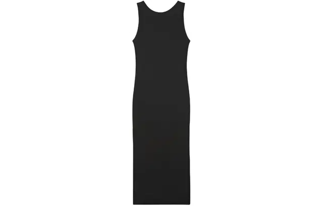 Maison Kitsune Ribbed Long Slip Dress Black