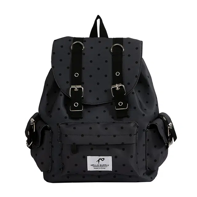 南潇湘 精美通勤旅行小清新轻便高颜值背包初高中大学生上课百搭 尼龙布 双肩包 女款 波点款/星星款