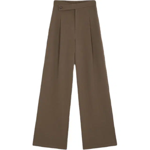 潞优野 高腰通用高级感直筒裤垂感显瘦窄版阔腿裤女设计显腿长简约时尚纯色百搭飘带秋季西装裤 女款