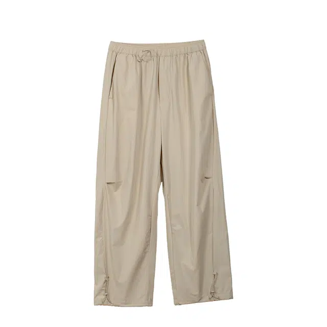 几立  日系校园风百搭日常通勤松紧腰情侣款伞兵宽松休闲裤 男女同款