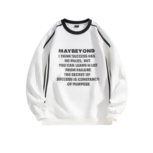 奇迹街区 日系圆领拼接潮牌街头宽松百搭打底卫衣 男女同款