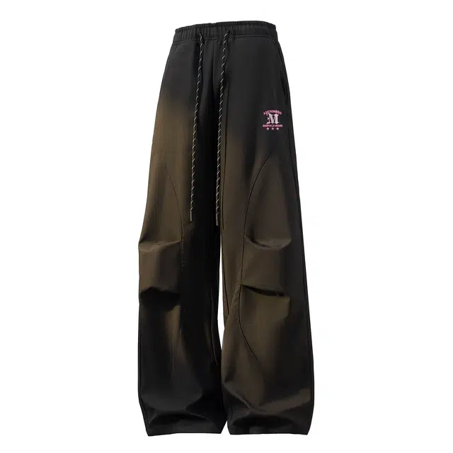 加菲猫家族 美式复古潮牌百搭基础款高街简约品牌字母印花甜酷风显腿长修身垂感轻薄机能户外通勤健身运动系带工装裤 男女同款