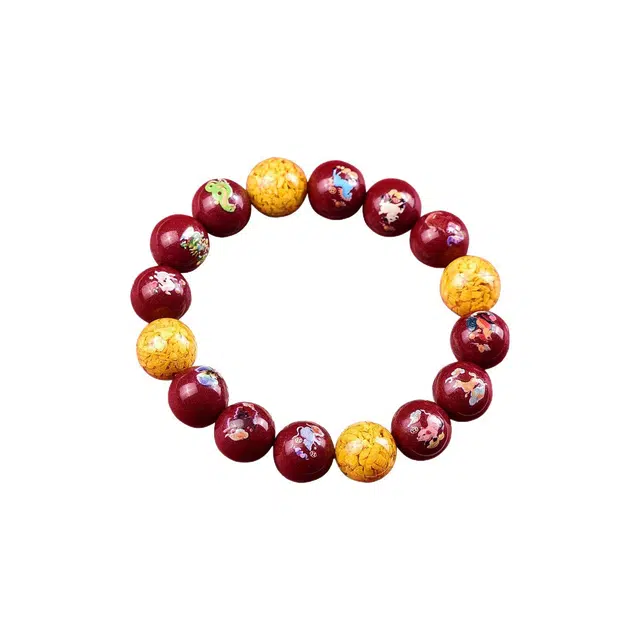 茂琼 时尚 简约 复古精品紫金砂彩绘十二生肖高含量设计高档小众高级感#好运 朱砂 手串 男女同款情侣款