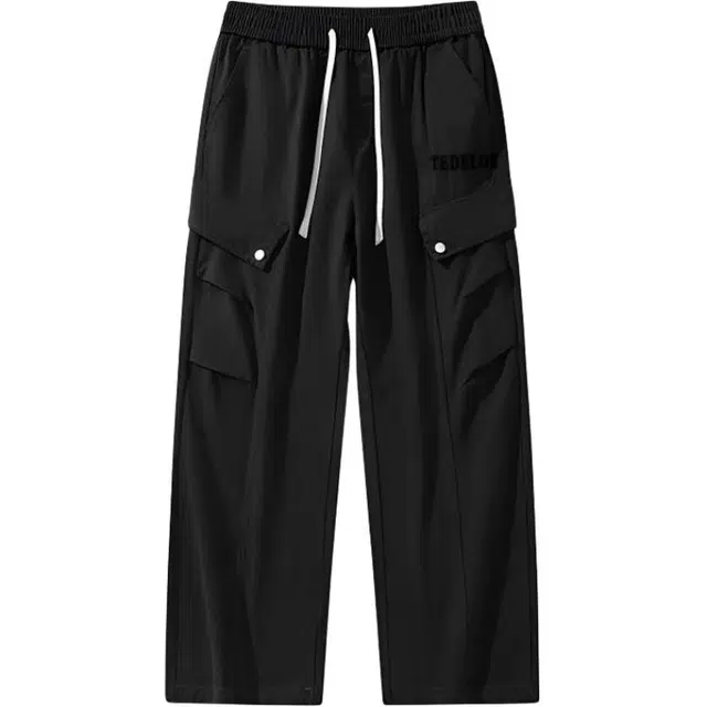 太子龍 美式复古重磅个性直筒宽松垂感阔腿时尚日常出行约会百搭褶皱高级感工装裤 男款