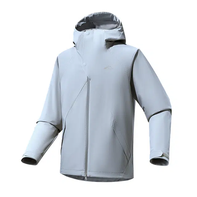 赛琪 美式户外简约纯色轻量化透气防风防水防油污连帽外套单层学生通勤登山徒步露营工装长袖夹克 男女同款