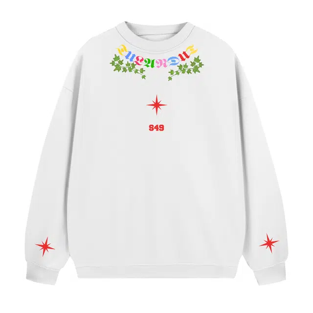 图兰朵 美式潮流基础款字母星光图案设计小清新少年感宽松落肩通勤运动休闲百搭学院风长袖圆领套头舒适卫衣 男女同款