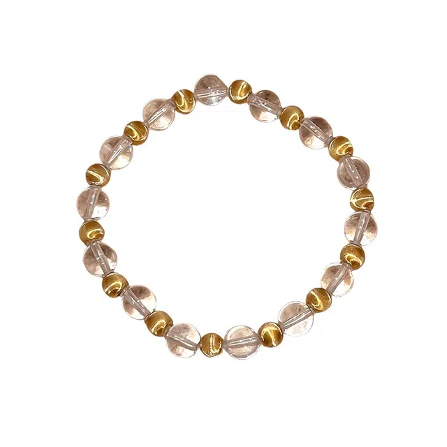 陌阡雪 新中式国风 净化负能量  晶莹剔透  温润柔和细腻  清冷氛围感 小众设计温柔气质百搭#好运天然 白水晶 手串 女款