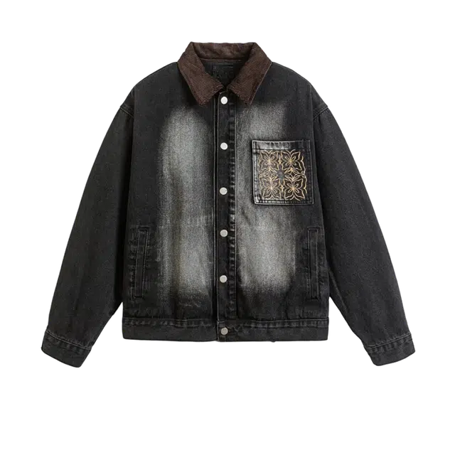 北极绒 美式潮牌底特夹克春秋情侣原创设计感卡哈特国潮牛仔外套 男女同款