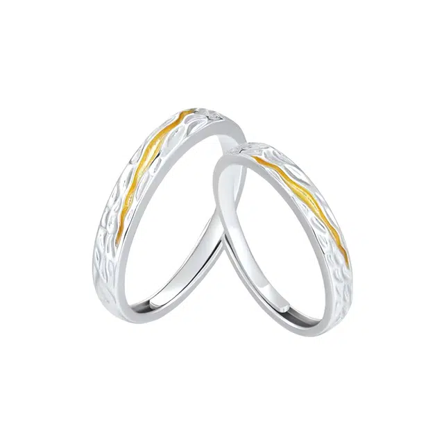 福柚 【免费刻字 代写贺卡】丁达尔效应 高级感精致素圈纯银对戒 最佳女友证 钟爱久久莫比乌斯小众轻奢礼盒 合金 戒指 男女同款情侣款