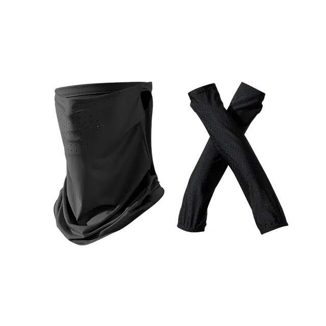 南极人 全脸防紫外线口罩护颈围脖套冰丝袖套手袖护手臂套袖户外骑行开车登山钓鱼遮阳透气冰凉 轻薄 防晒面罩 男女同款情侣款