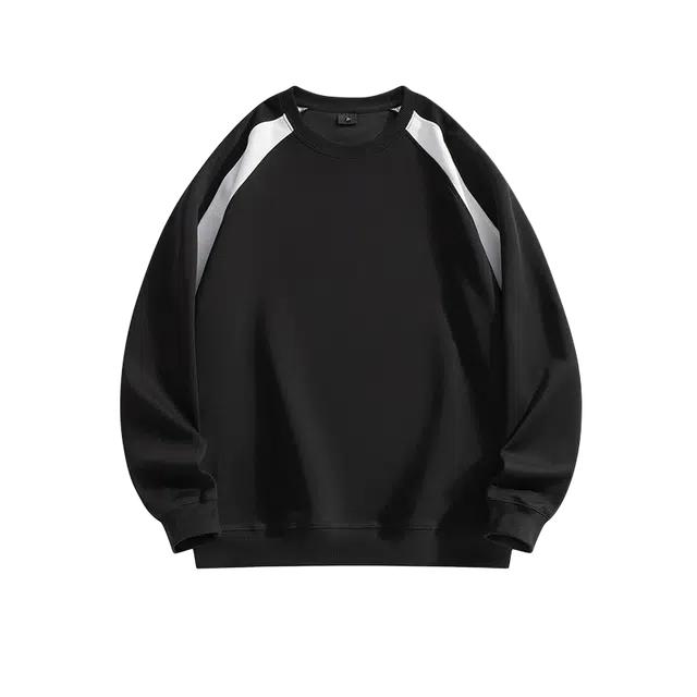 奇迹街区 日系圆领拼接潮牌街头百搭宽松打底卫衣 男女同款