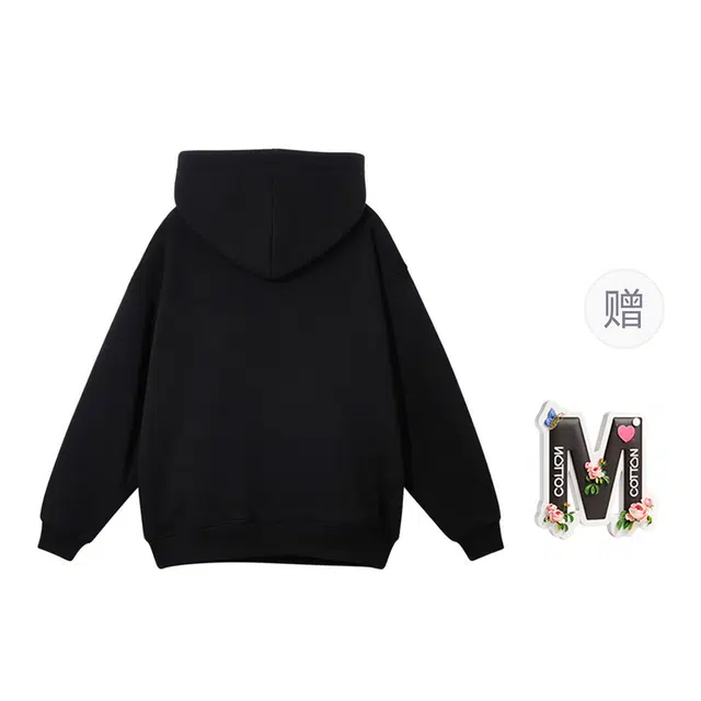 棉购 连帽秋冬季加绒加厚舒适百搭潮流印花美式学生上衣服卫衣 男女同款