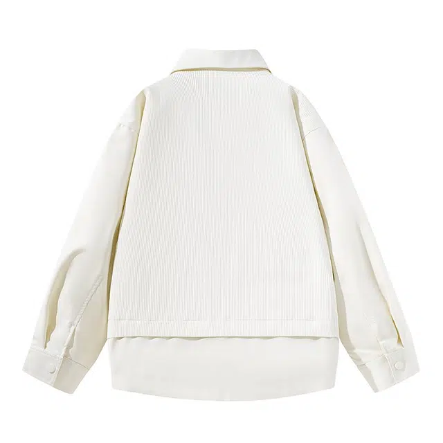 太子龍 美式复古高街基础款学院风翻领工装口袋假两件潮流潮牌宽松上衣时尚百搭舒适透气高级感外套夹克 男款