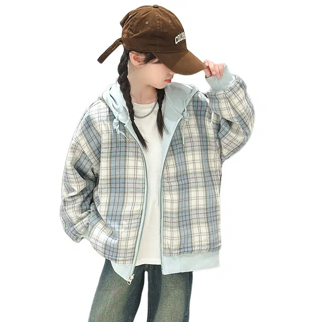帕兰朵 卫衣 女童春秋季洋气时尚双面穿连帽外套 青少年