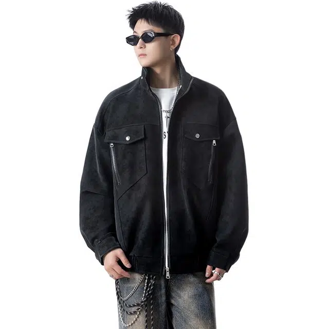 寻星记 复古工装风宽松个性夹克 男女同款