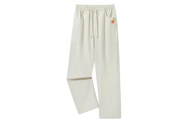 加菲猫家族 慵懒风美式高街复古基础款薯条印花宽松休闲时尚百搭通勤柔软舒适无性别主义垂感显高抗皱直筒工装裤 男女同款