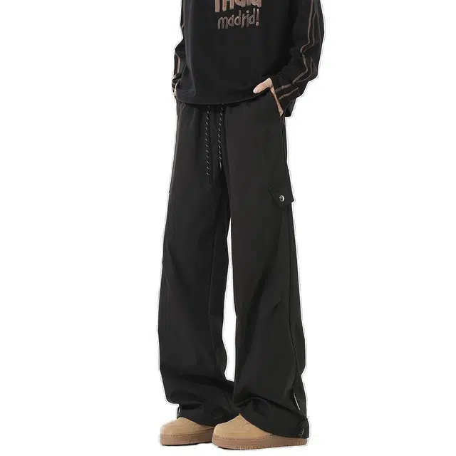 奇迹街区 美式工装高街运动复合机能登山裤多口袋潮牌潮流直筒山系户外时尚飞行员简约伞兵裤宽松垂感显瘦长裤休闲裤 男女同款