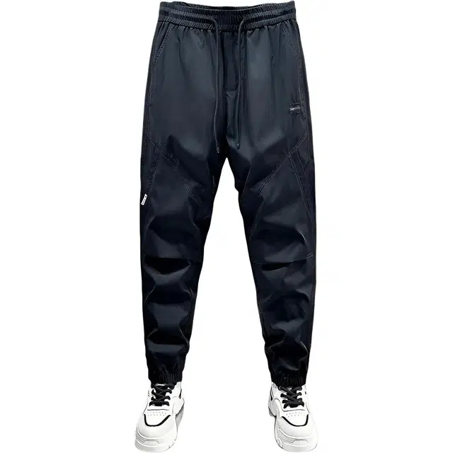 微牛 高街风冰丝薄款束脚运动长裤潮牌宽松青少年潮流裤休闲裤 男款