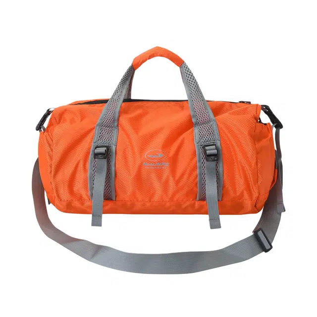 江南先生 复古撞色常规时尚潮流设计反光印花 聚酯纤维 旅行包 男女同款情侣款 橙色/湖水绿/灰色/荧光绿