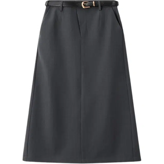 潞优野 简约设计女美质感开叉直筒显瘦百搭高腰通勤半身裙女时尚包臀立体裁剪秋季休闲长裙 女款