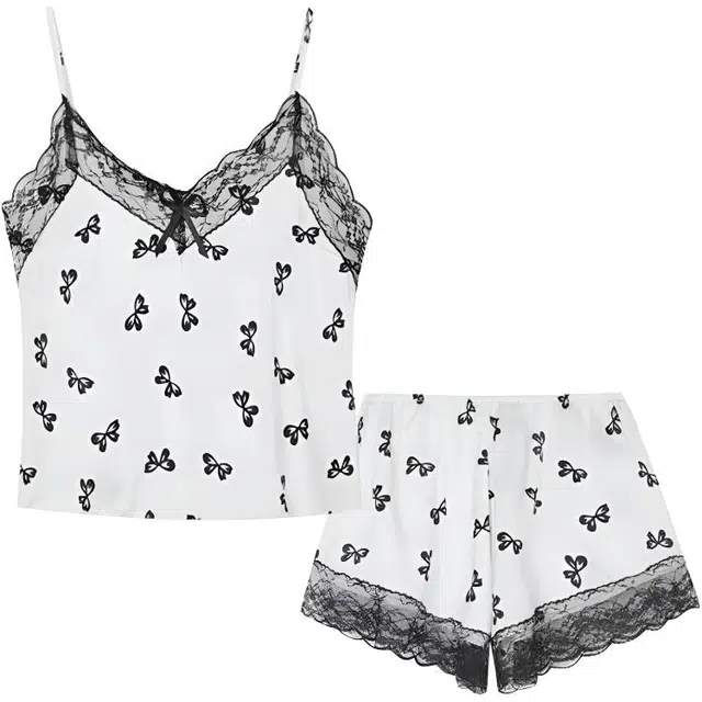 顶瓜瓜 夏季女透气简约吊带短裤家居服睡衣套装 女款