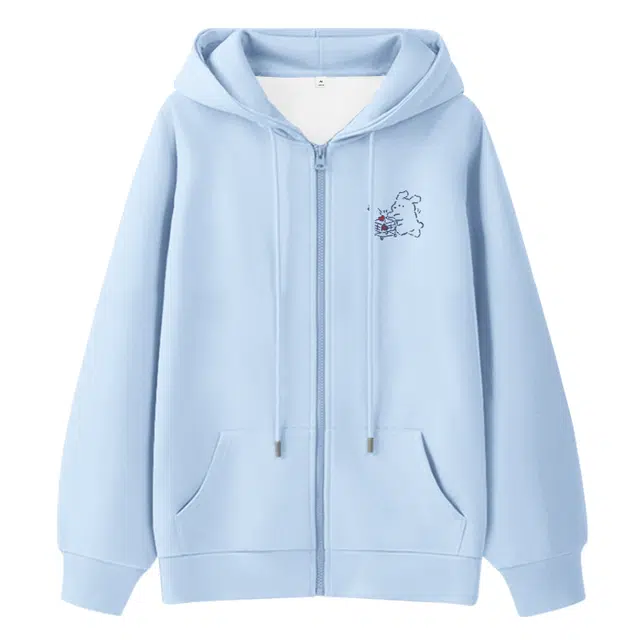 棉致 接心小狗简约纯色牛奶丝复合抗皱无性别主义宽松落肩休闲卫衣 男女同款