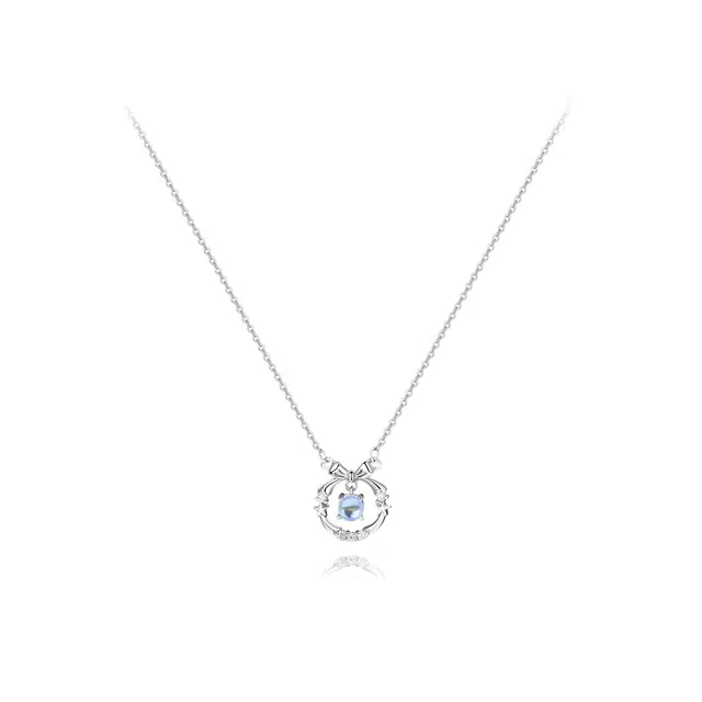 【纯银999 | 蝴蝶结】 六桂福珠宝 小众设计经典百搭日常高级感简约精致平安轻奢通勤温柔气质可调节锁骨链#好运 足银 项链 女款