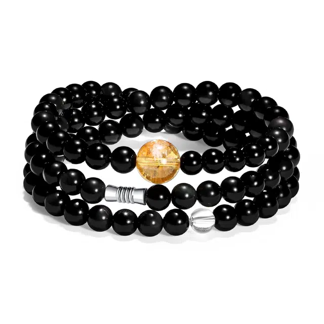 【普陀山官方已过香】 普陀山文创 学业进步 宁静平和 个性潮流 时来运转 耀耀生辉 黑曜石 手串 男女同款情侣款